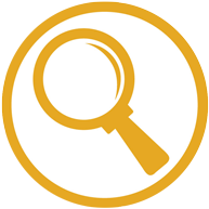 CCC Virtual Field Trip Listening Station icon, a yellow magnifying glass